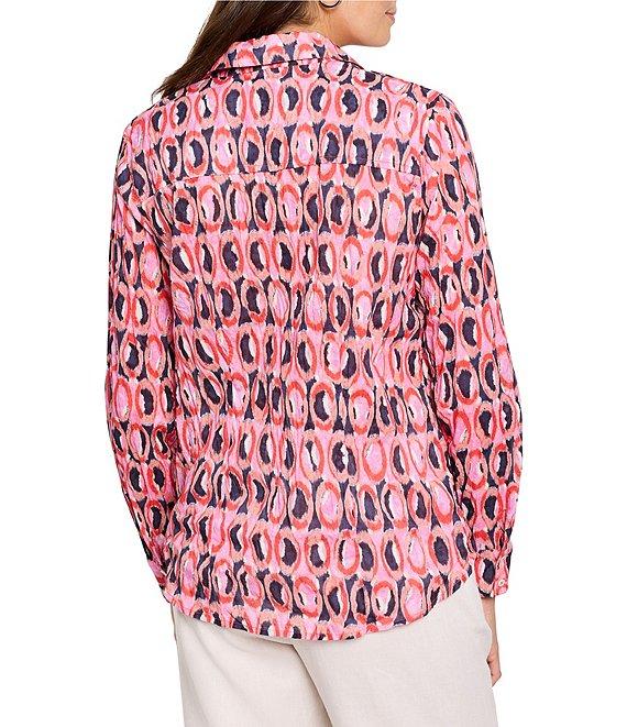 NIC + ZOE Ikat Rings Collar V-Neck Long Sleeve Button Front Shirt Product Image