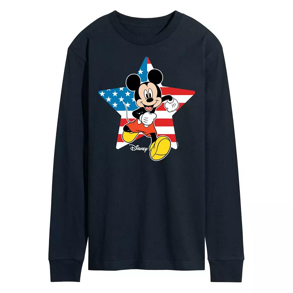 Disney's Mickey Mouse Men's USA Flag Long Sleeve,  Product Image