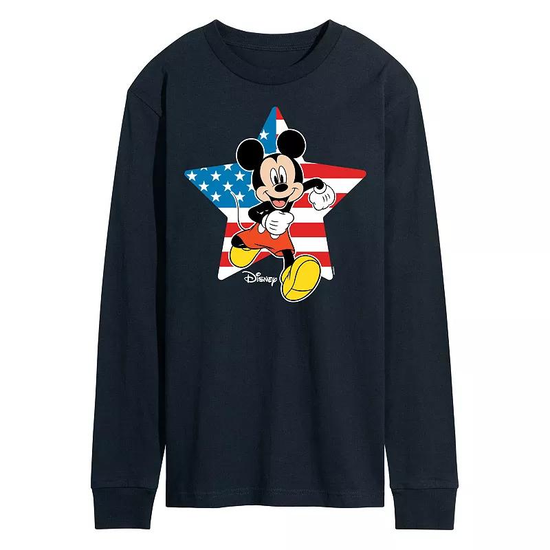 Disney's Mickey Mouse Men's USA Flag Long Sleeve,  Product Image