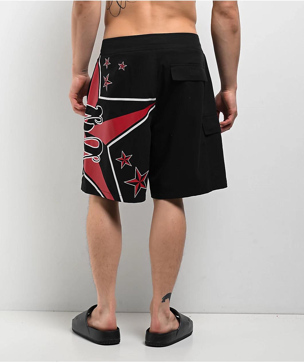 Empyre Rail Star Black Cargo Board Shorts Product Image