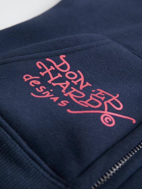 Skull Print Zip Up Hoodie Product Image