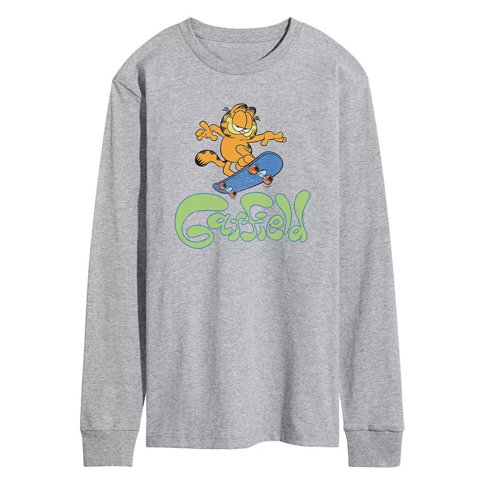 Men's Garfield Skater Logo Long Sleeve Graphic Tee,  Product Image