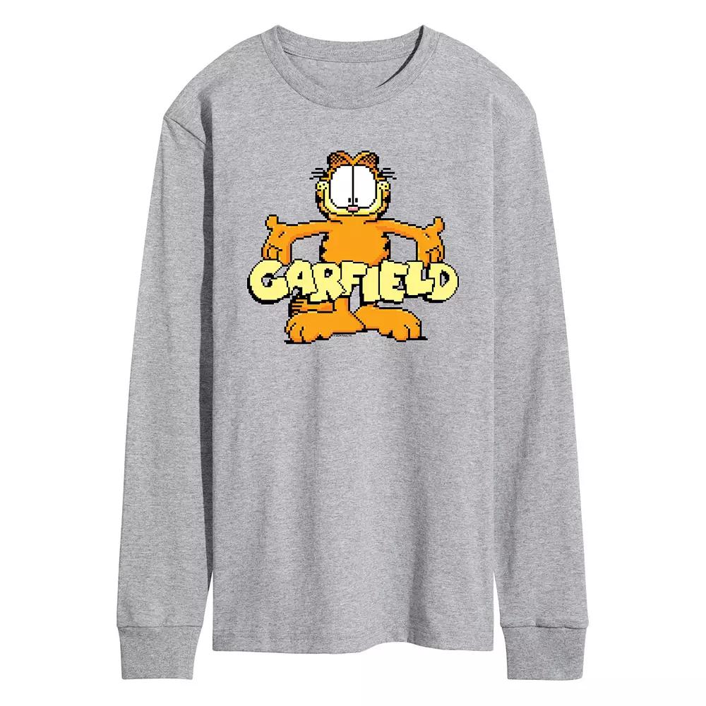 Men's Garfield Standing Logo Long Sleeve Graphic Tee,  Product Image