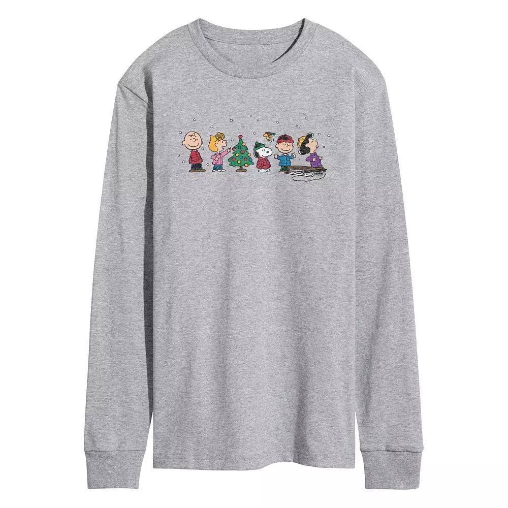 Men's Peanuts Christmas Group Long Sleeve Graphic Tee,  Product Image