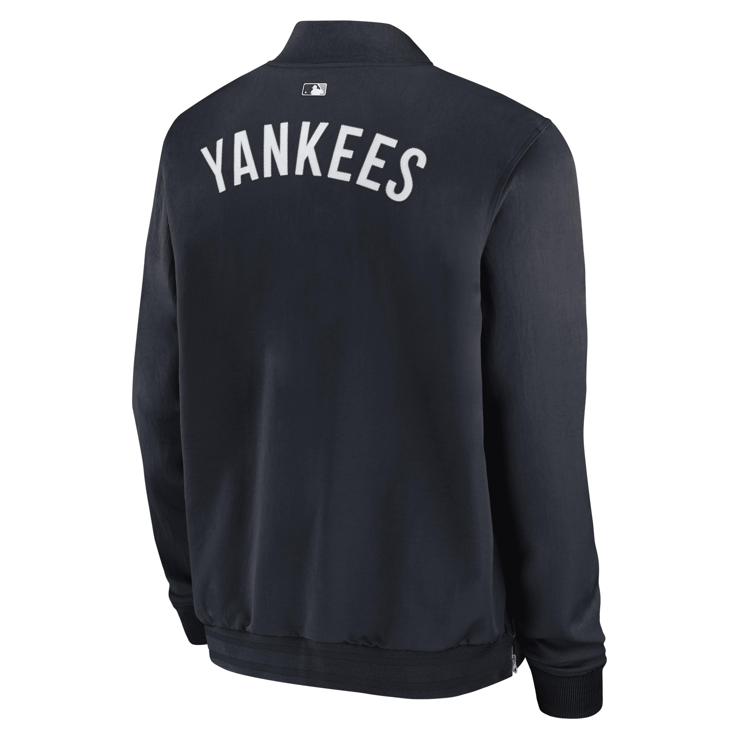 New York Yankees Authentic Collection Dugout Nike Men's MLB Full-Zip Bomber Jacket Product Image