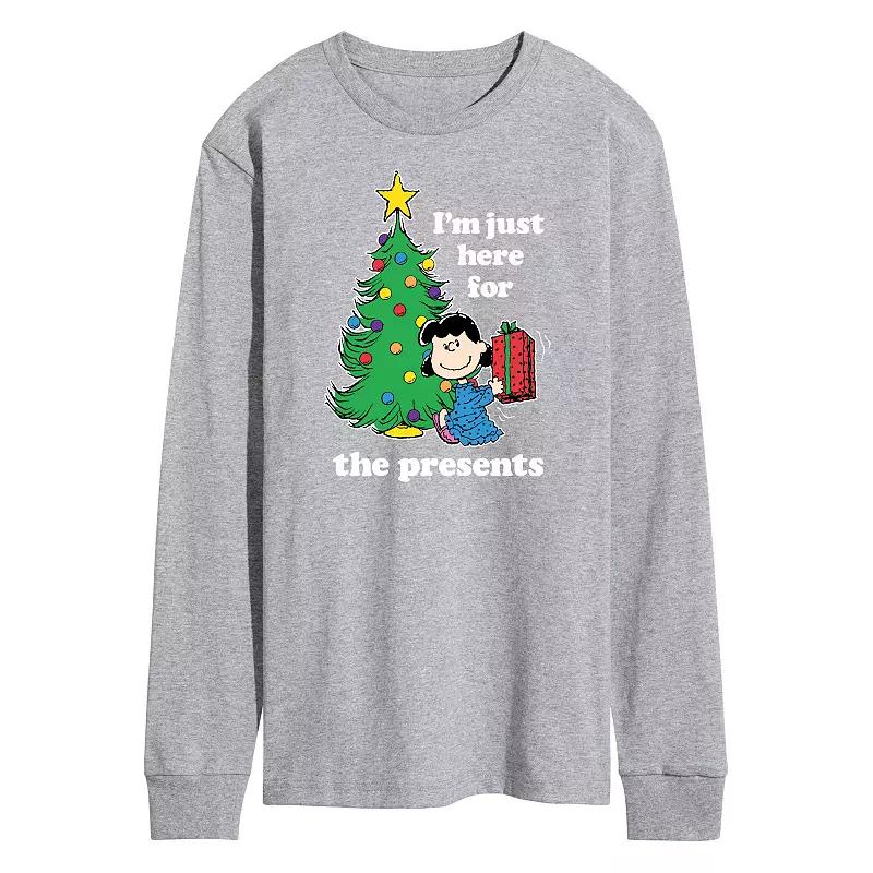 Men's Peanuts Lucy I'm Just Here For The Presents Long Sleeve Tee,  Product Image