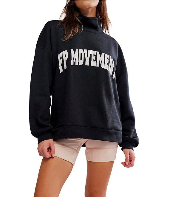 FP Movement Victory Funnel Neck Long Sleeve Oversized Sweatshirt and Biker Short Set Product Image