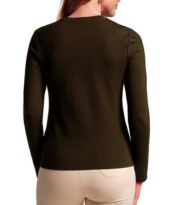 FRANCES VALENTINE Stretch Knit Crew Neck Long Sleeve Ballet Top Product Image