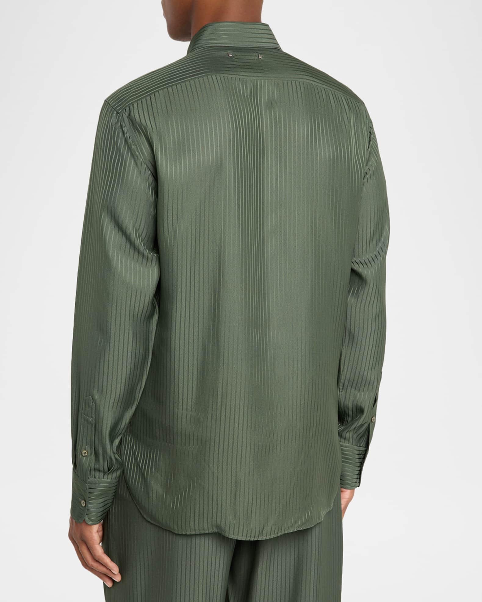 Men's Vertical Stripe Pocket Button-Down Shirt Product Image