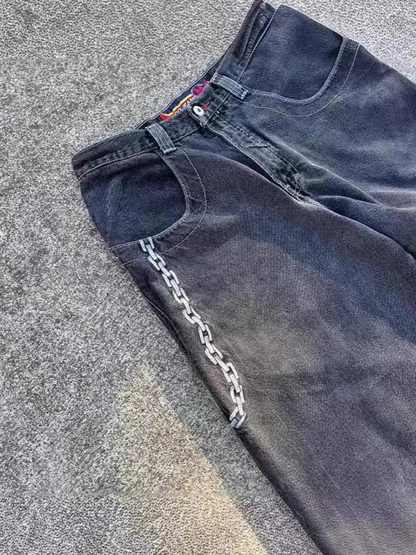 Retro Hip Hop Loose Boyfriend Jeans Product Image