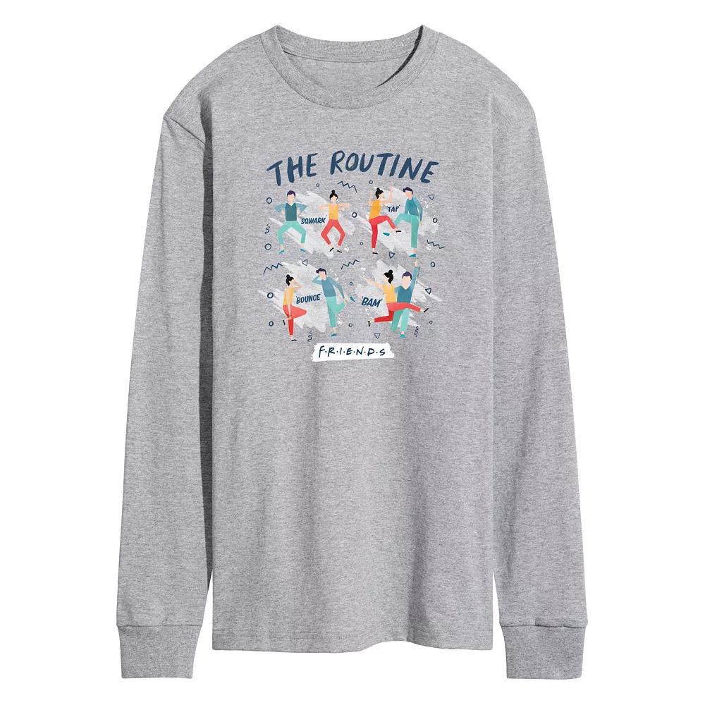 Men's Friends The Routine Poses Long Sleeve Graphic Tee,  Product Image