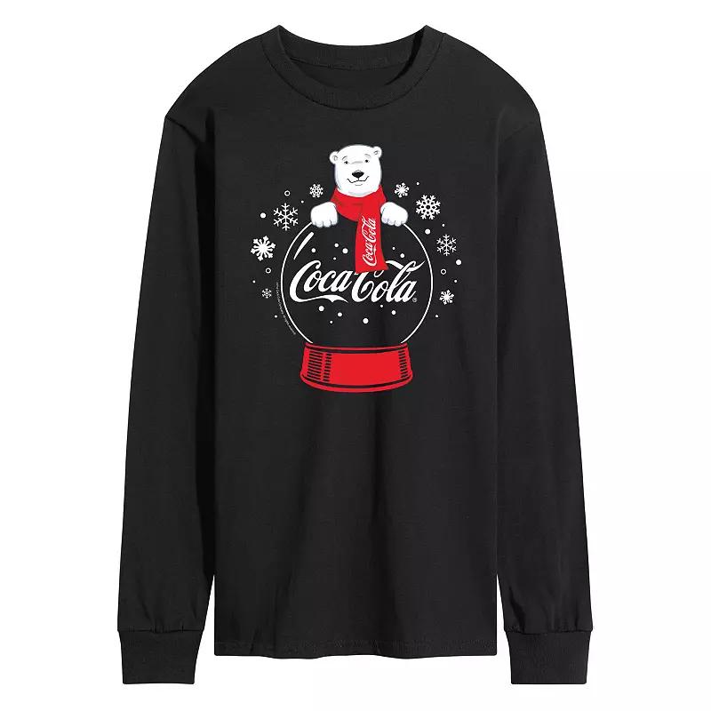 Men's CocaCola Polar Bear Snowglobe Long Sleeve Graphic Tee,  Product Image