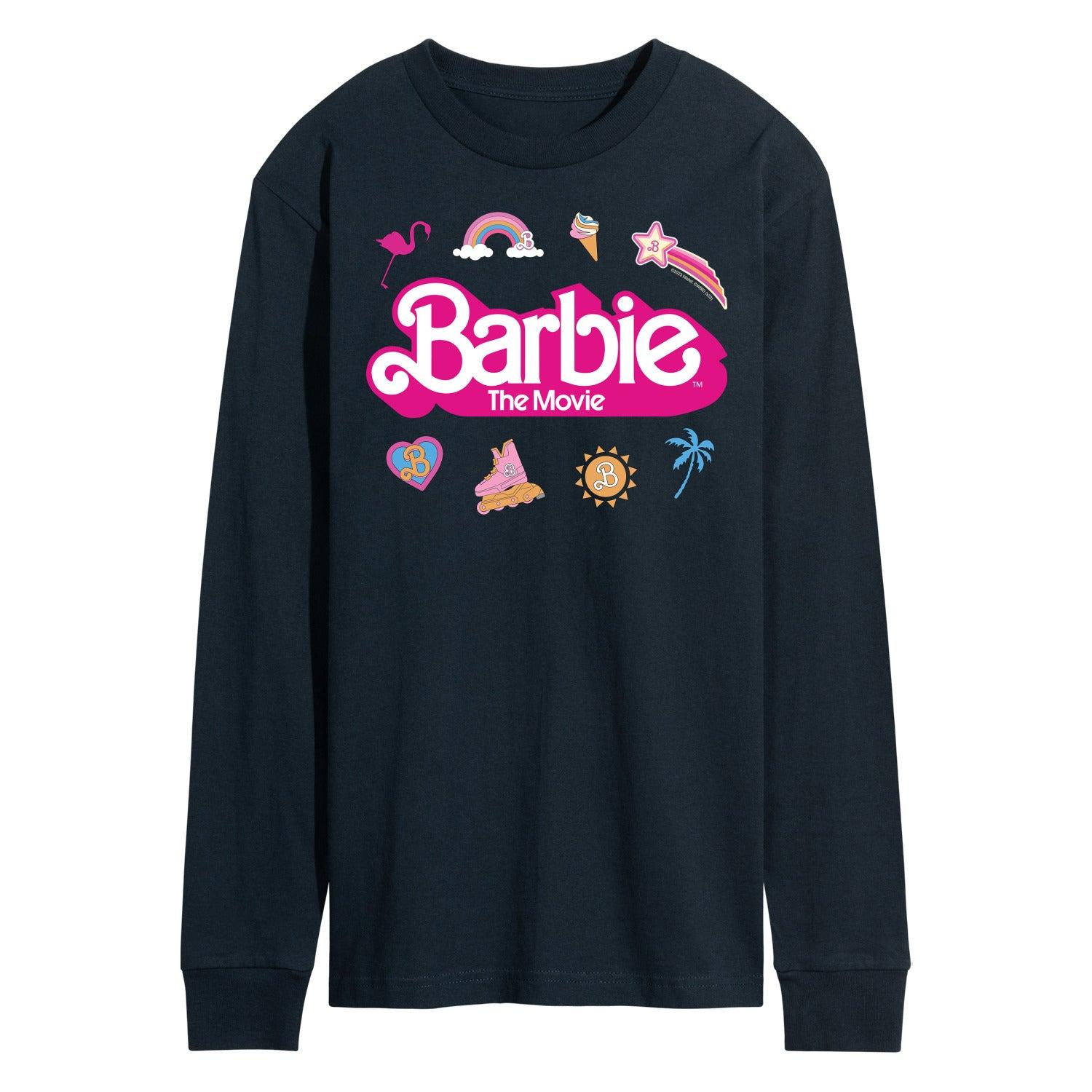 Men's Barbie Theatrical Logo Long Sleeve Graphic Tee,  Product Image