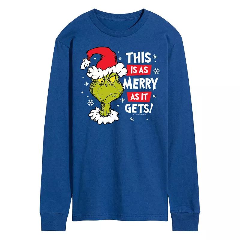 Men's Dr. Seuss Grinch This Is As Merry As It Gets Long Sleeve Tee,  Product Image