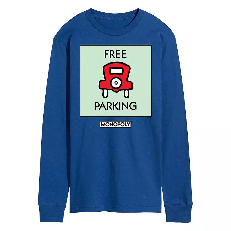 Men's Monopoly Free Parking Long Sleeve Graphic Tee,  Product Image