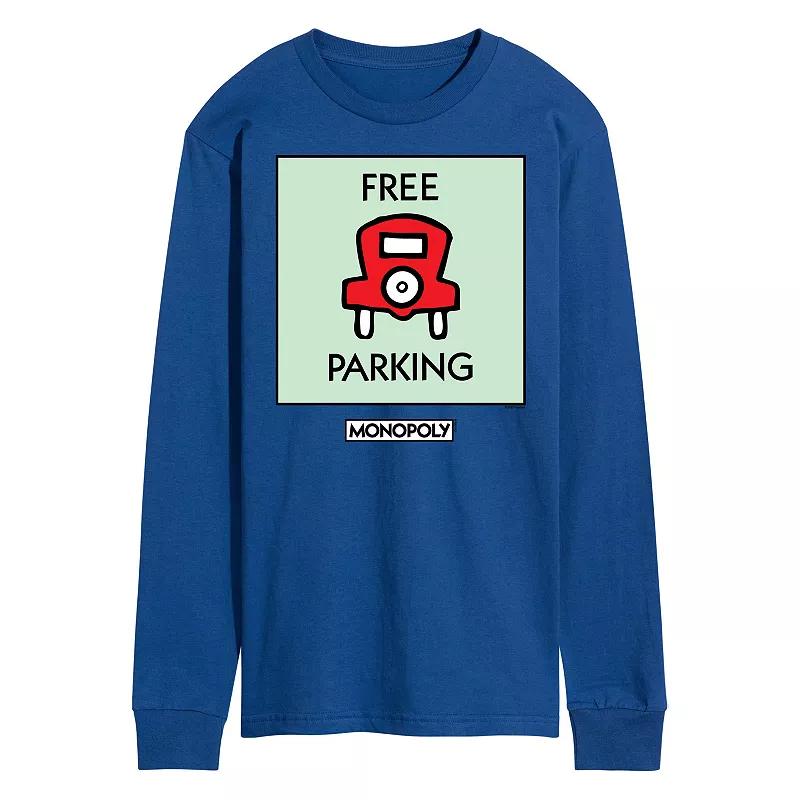 Men's Monopoly Free Parking Long Sleeve Graphic Tee,  Product Image