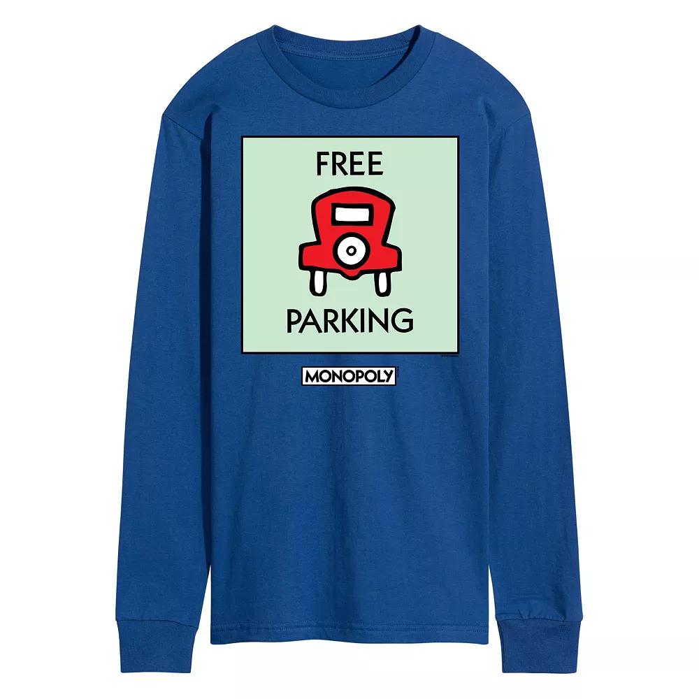 Men's Monopoly Free Parking Long Sleeve Graphic Tee,  Product Image