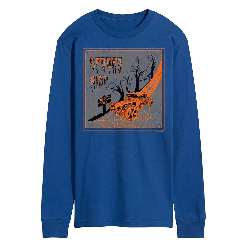 Men's Hot Wheels Spooky Ride Long Sleeve Graphic Tee,  Product Image