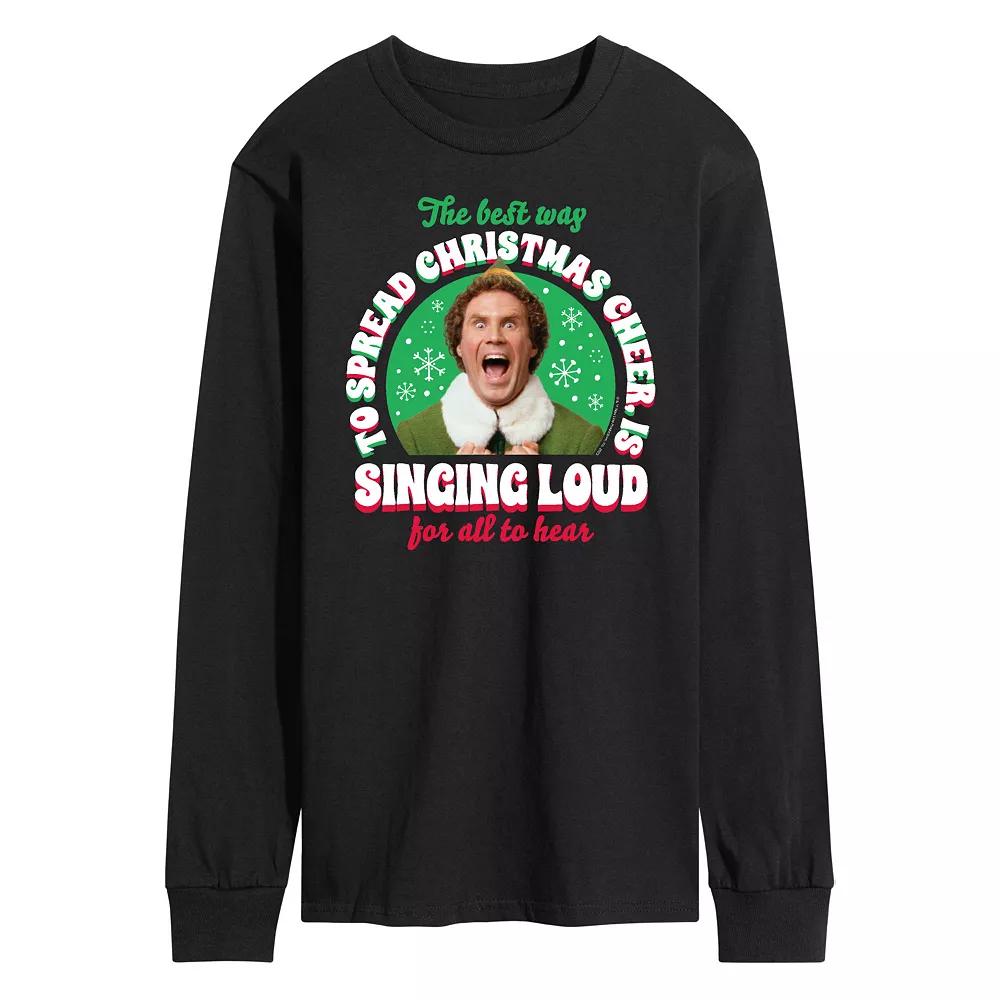 Men's Elf Singing Elf Long Sleeve Tee,  Product Image
