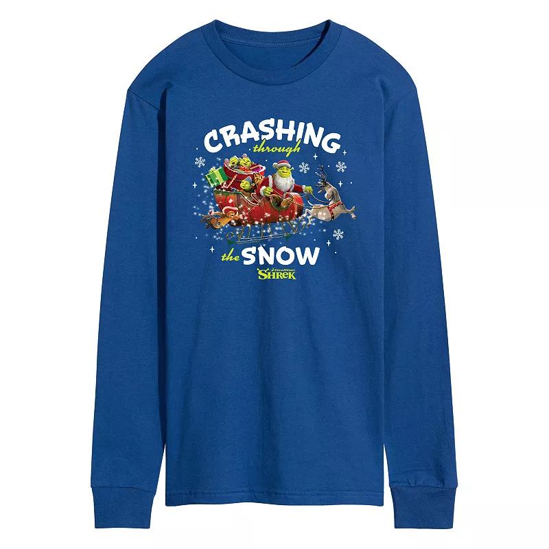 Men's Shrek Crashing Through The Snow Long Sleeve Graphic Tee,  Product Image