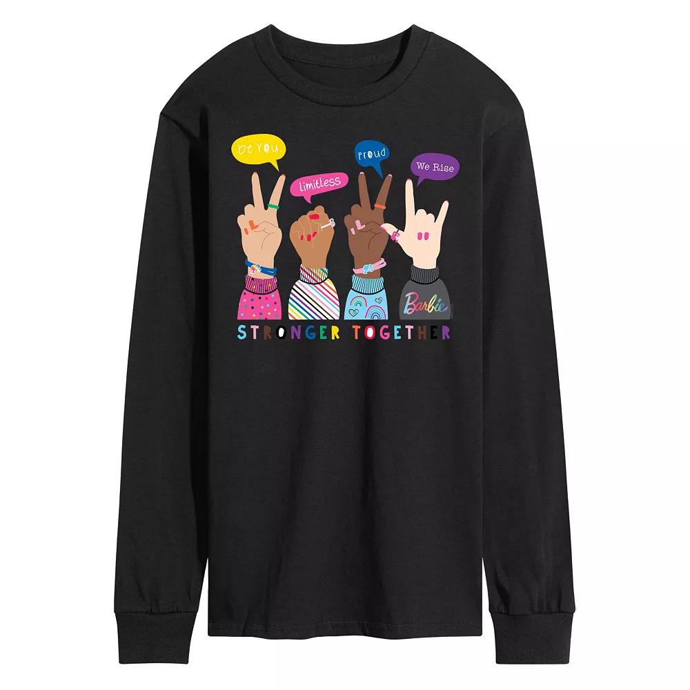 Men's Barbie Pride Doodle Long Sleeve Graphic Tee,  Product Image