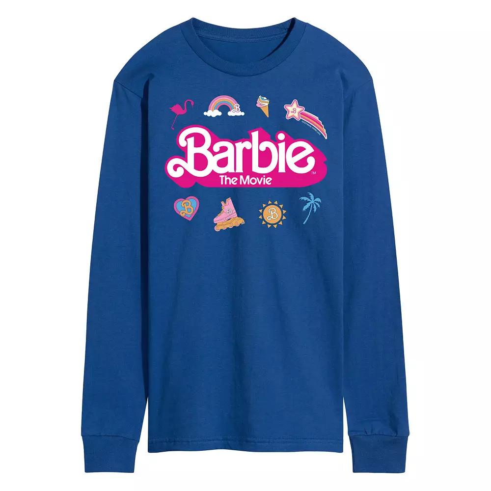 Men's Barbie Theatrical Logo Long Sleeve Graphic Tee,  Product Image