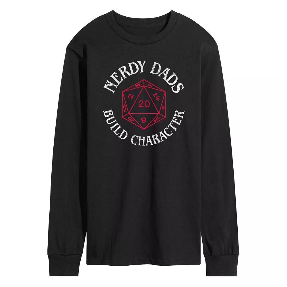 Men's Nerdy Dads Build Character Dungeons & Dragons D20 Graphic Tee,  Product Image
