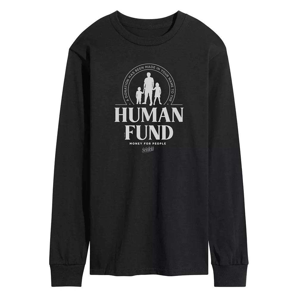 Men's Seinfeld The Human Fund Long Sleeve Graphic Tee,  Product Image