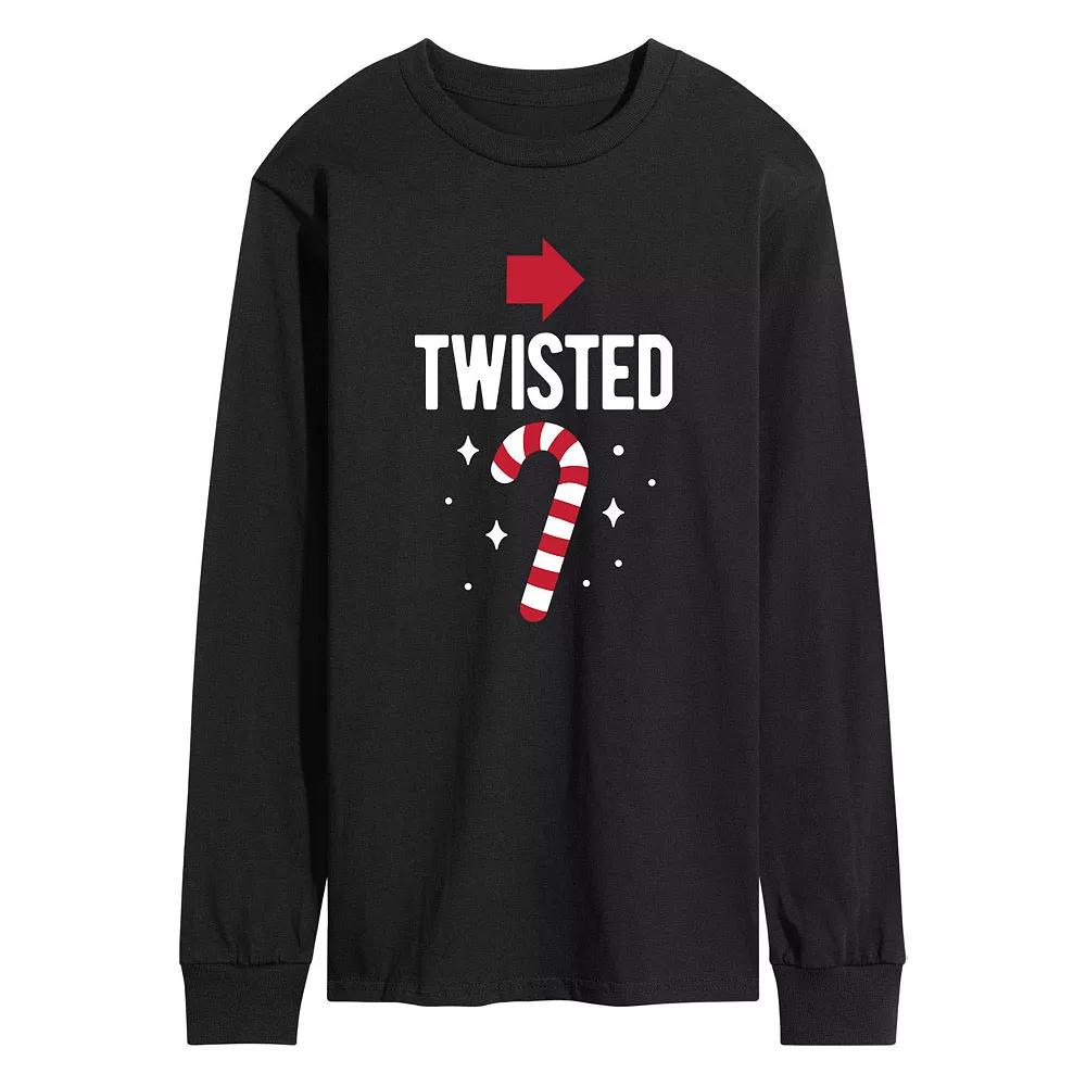 Men's Candy Cane Twisted Long Sleeve Tee,  Product Image