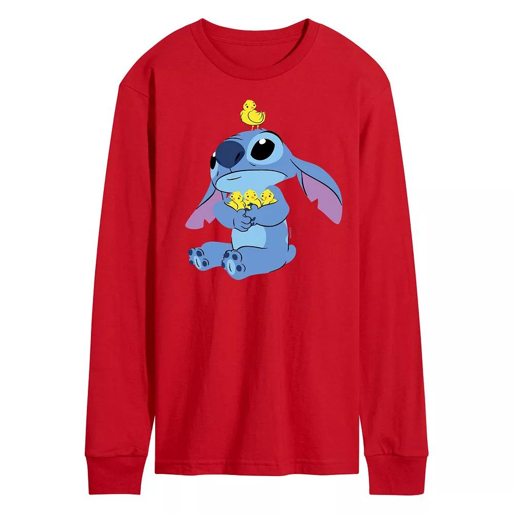 Disney's Lilo & Stitch Men's Stitch & Chicks Long Sleeve Graphic Tee,  Product Image