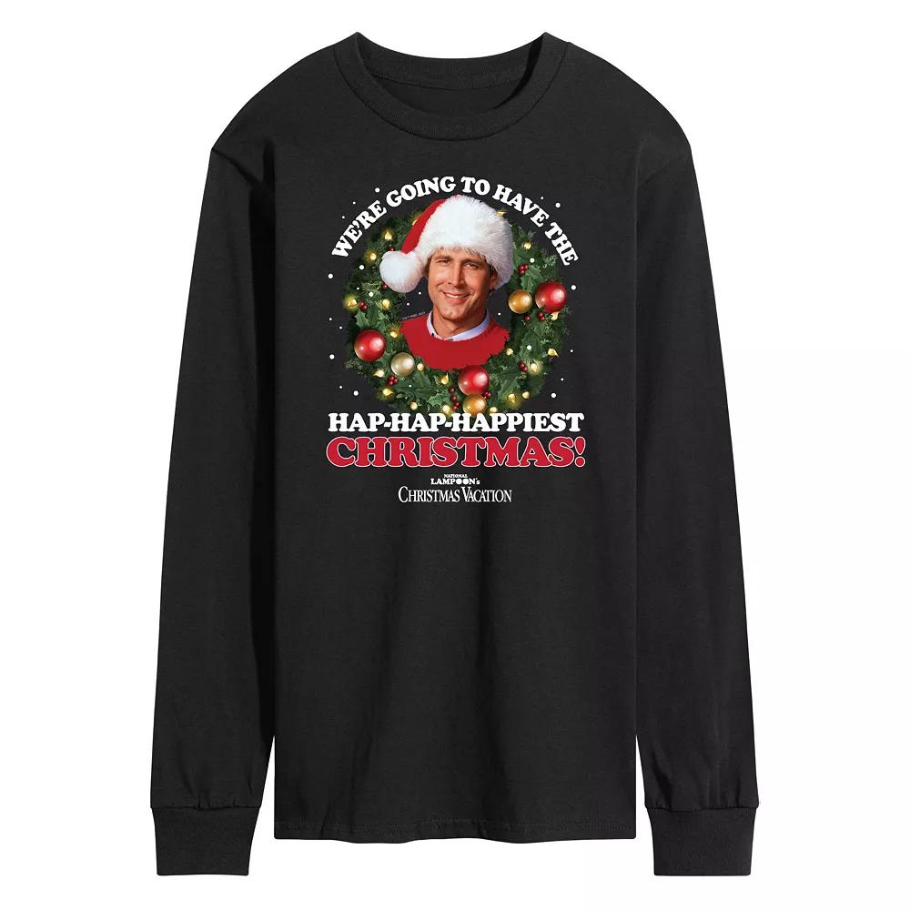 Men's National Lampoon's Christmas Vacation Happiest Christmas Long Sleeve Graphic Tee, Size: Medium, Black Product Image