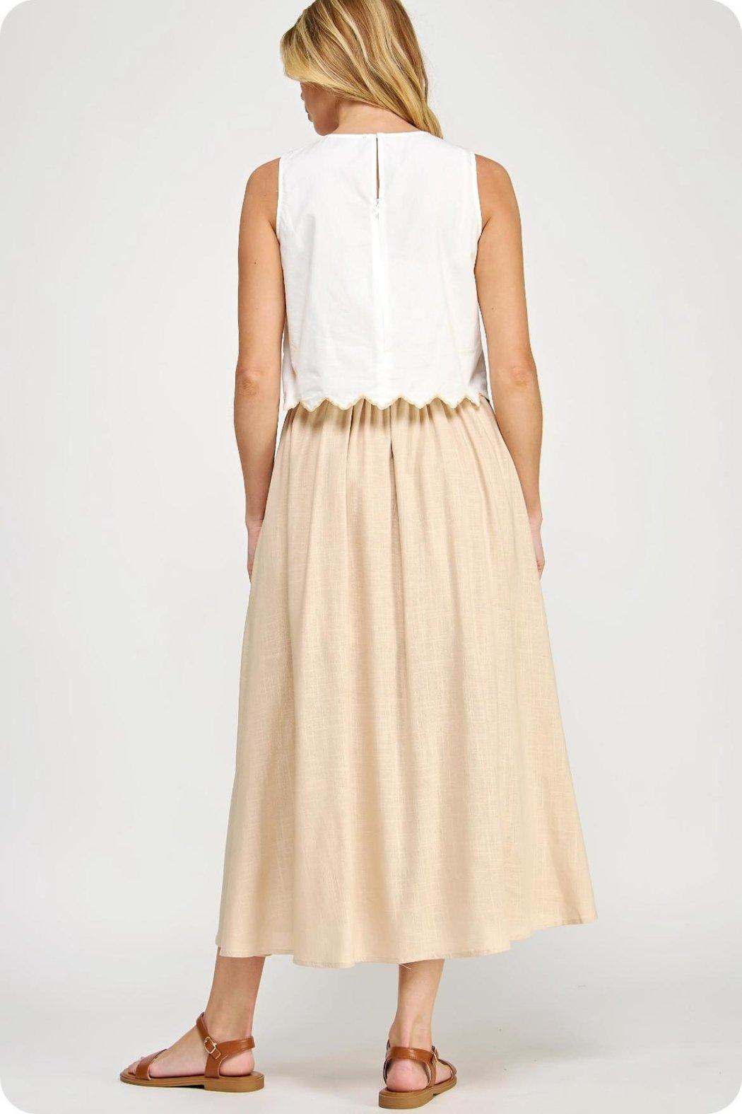 Linen Colorblock Dress Product Image