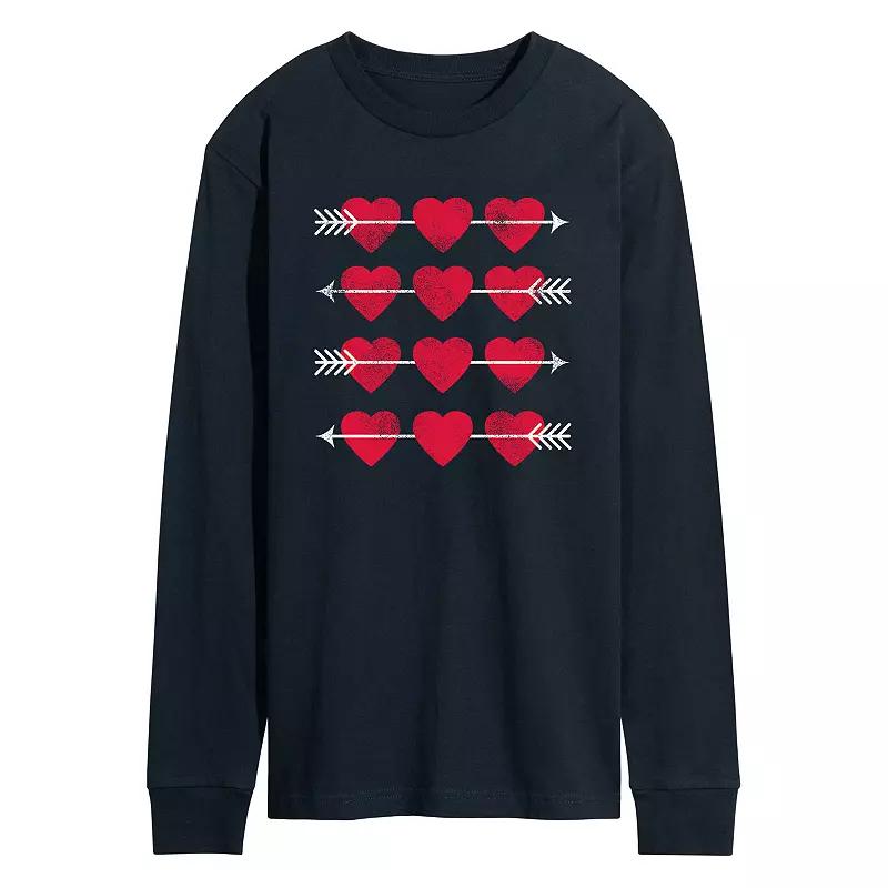 Men's Hearts Arrow Grid Long Sleeve Tee,  Product Image