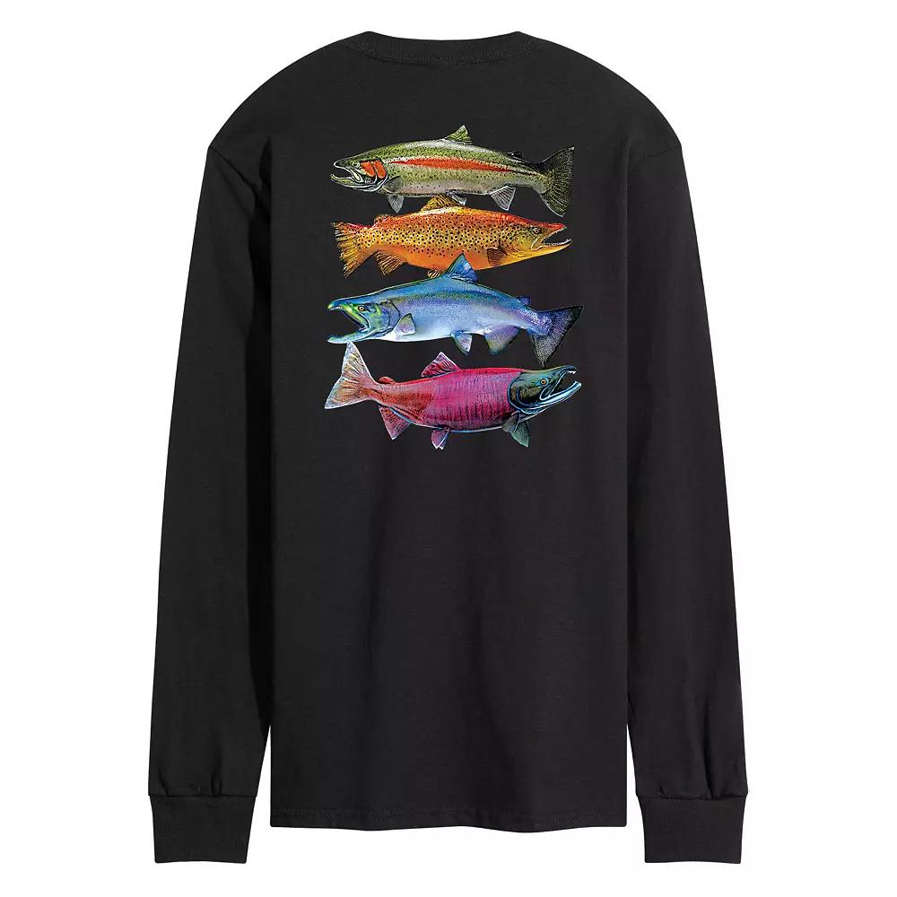 Men's Northwaters Fish Long Sleeve Graphic Tee,  Product Image