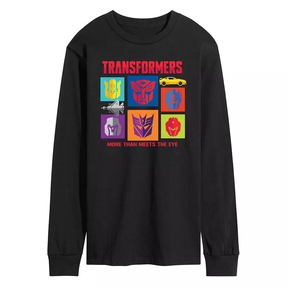 Men's Transformers Character Grid Long Sleeve Graphic Tee,  Product Image