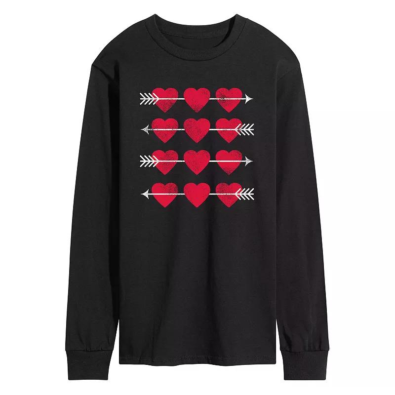 Men's Hearts Arrow Grid Long Sleeve Tee,  Product Image