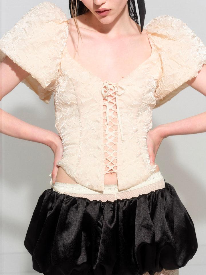 Frosted Organza Top — Cream Product Image