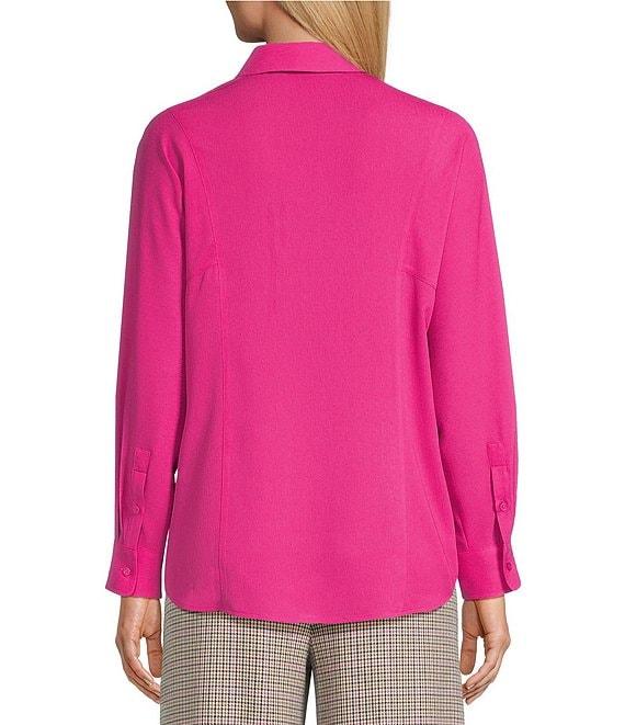 Investments Dolman Long Sleeve Button Front Point Collar Blouse Product Image