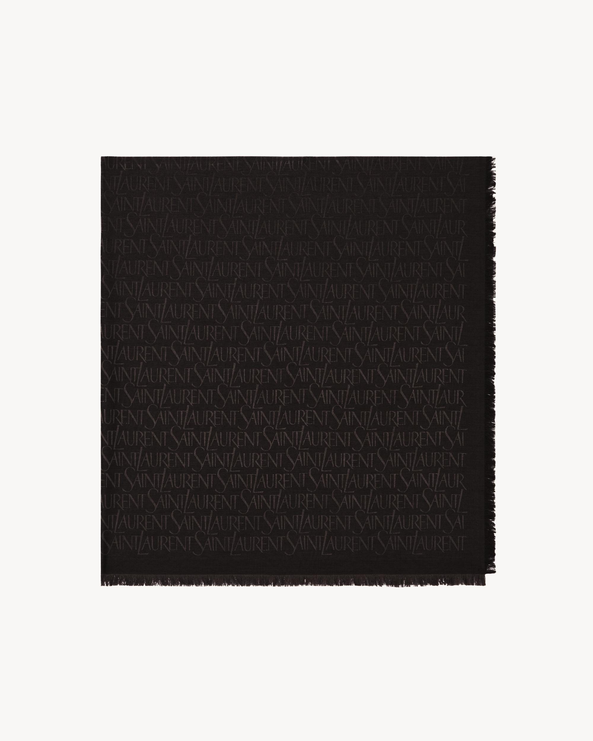 SAINT LAURENT large square scarf in silk and wool jacquard Product Image