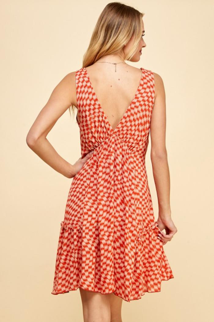 Waved Geo Printed Full Dress Product Image