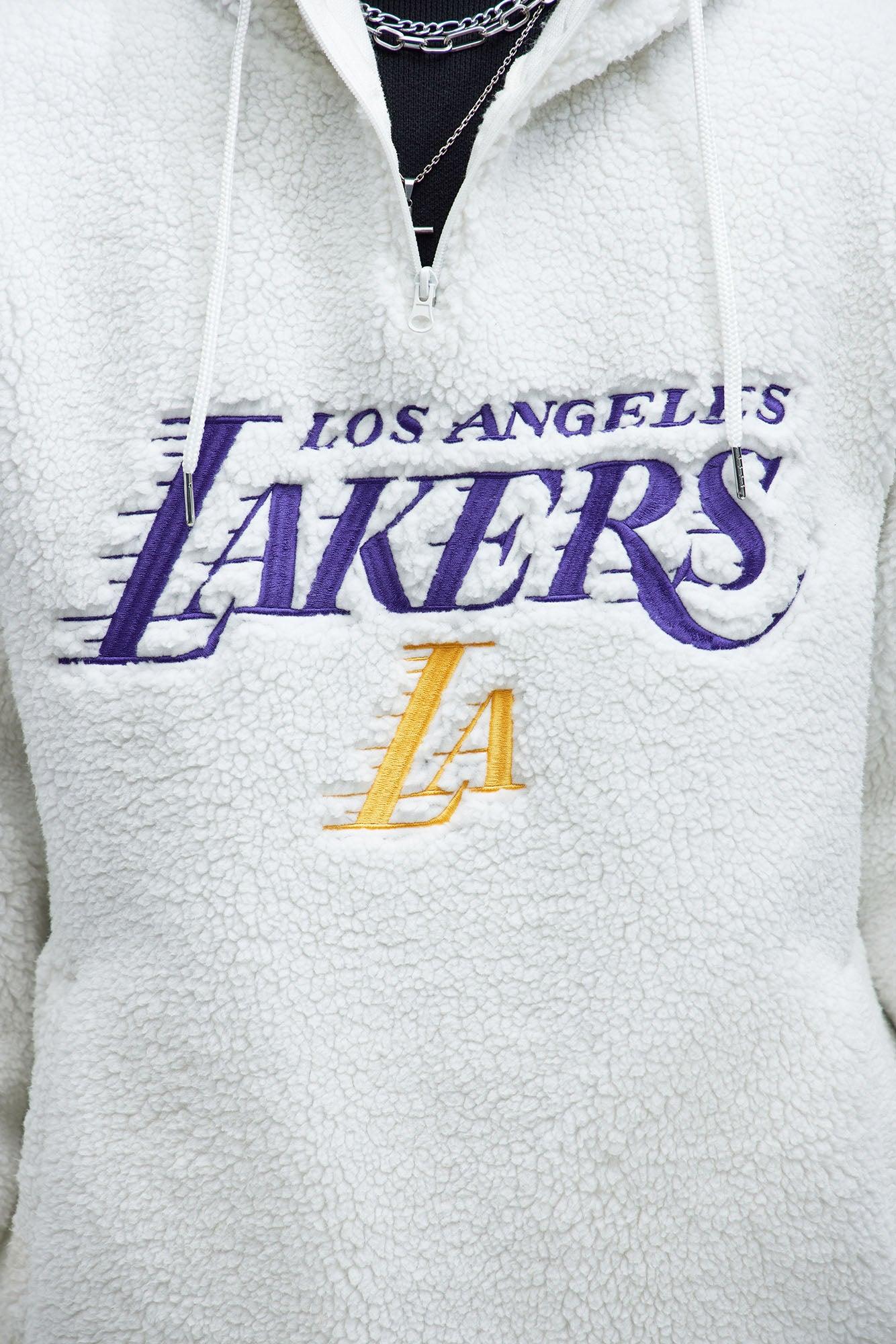 Lakers Sherpa Hoodie - White Product Image