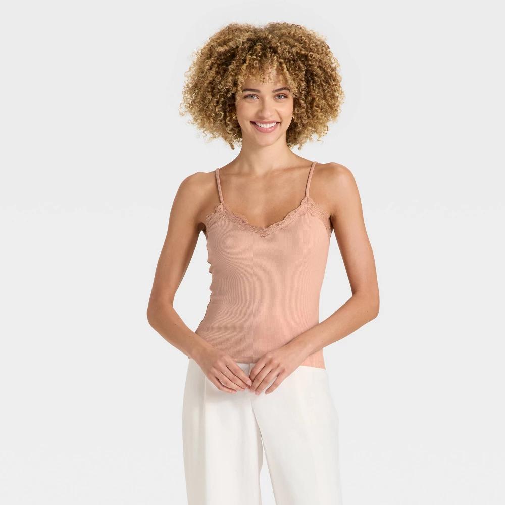 Women's Lace Cami Top - A New Day™ White 4X Product Image