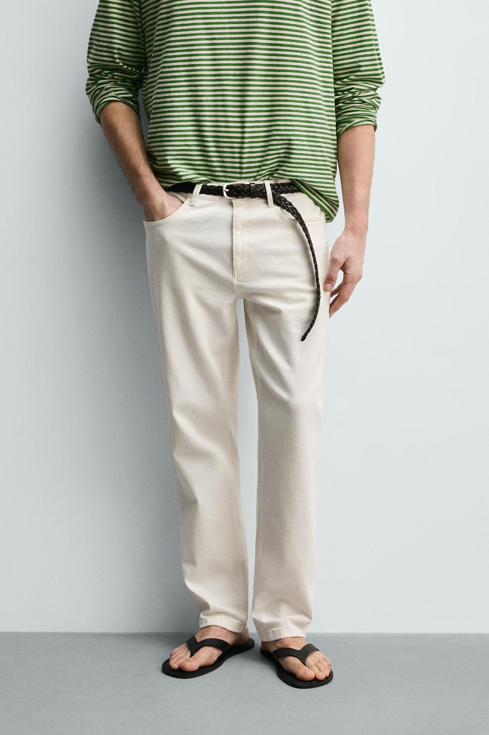 LOW-RISE STRAIGHT FIT PANTS Product Image