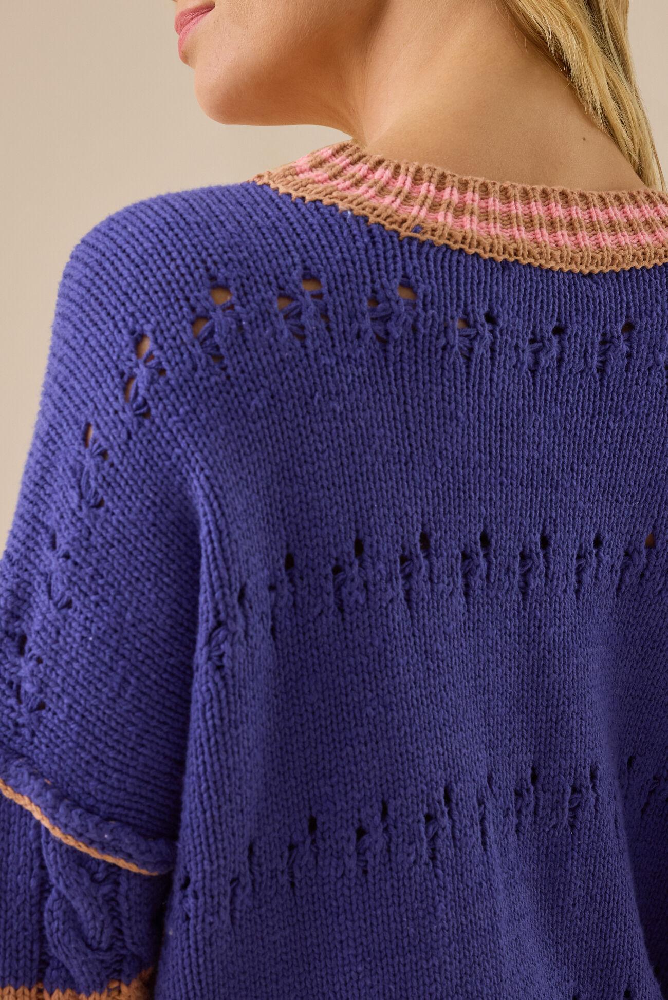 Cece Varsity Stripe Sweater Product Image