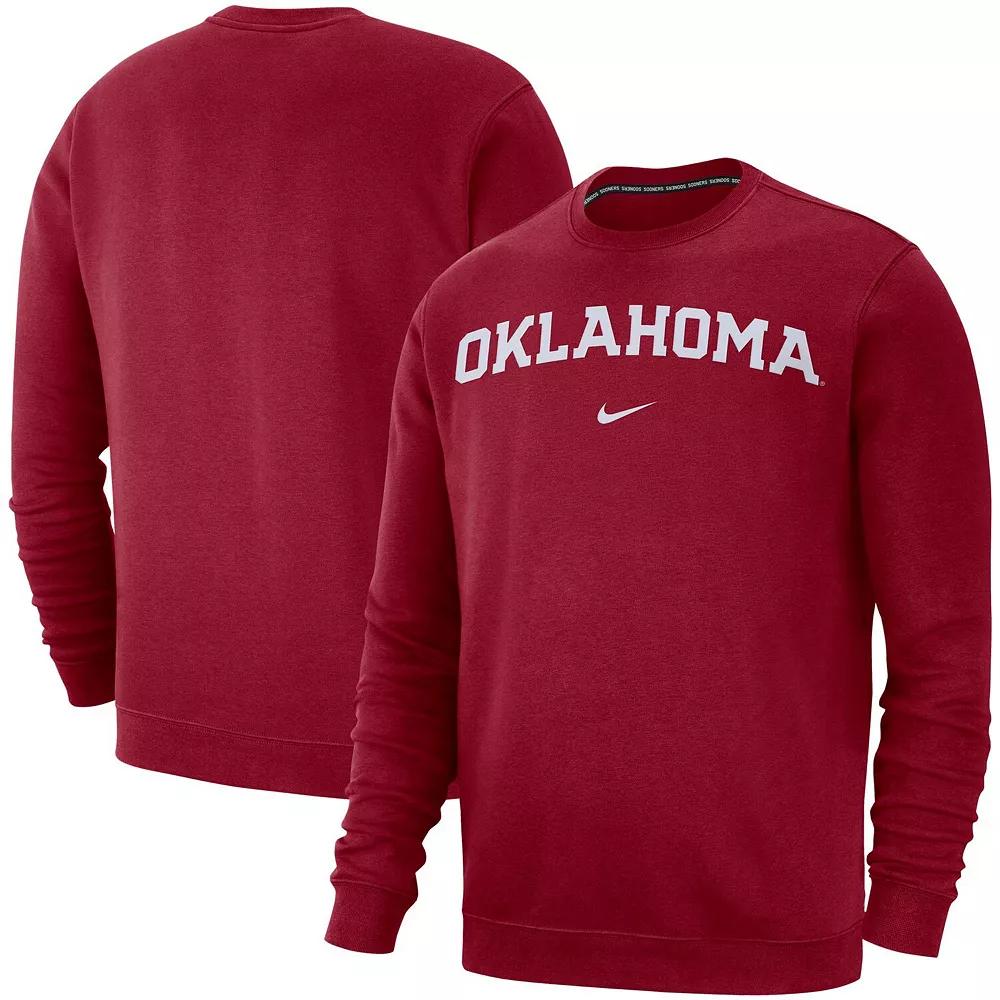 Men's Nike Crimson Oklahoma Sooners Club Fleece Sweatshirt, Size: Small, Red Product Image