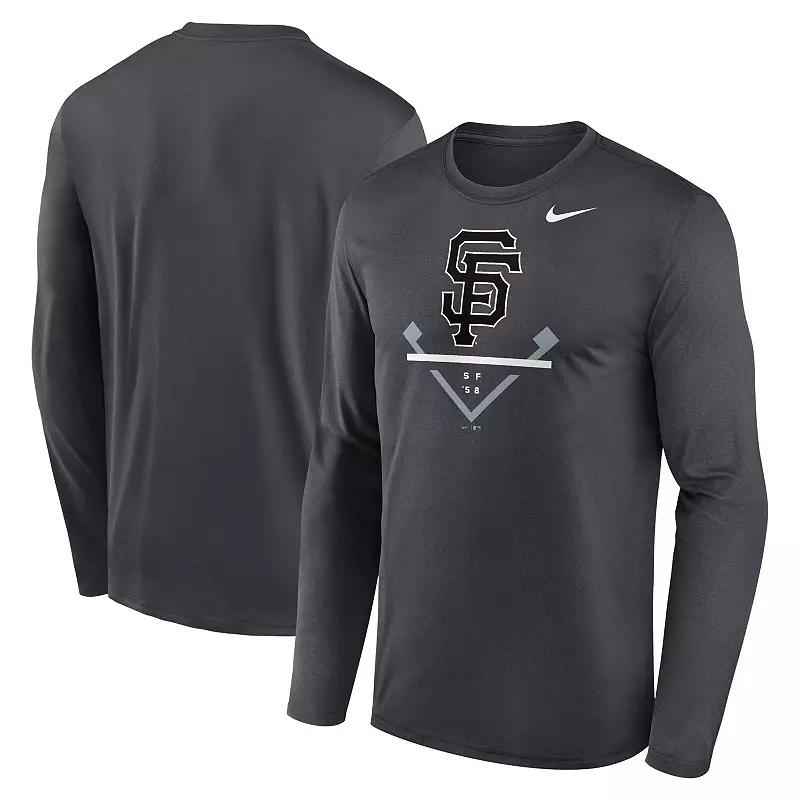Men's Nike Anthracite San Francisco Giants Icon Legend Performance Long Sleeve T-Shirt,  Product Image