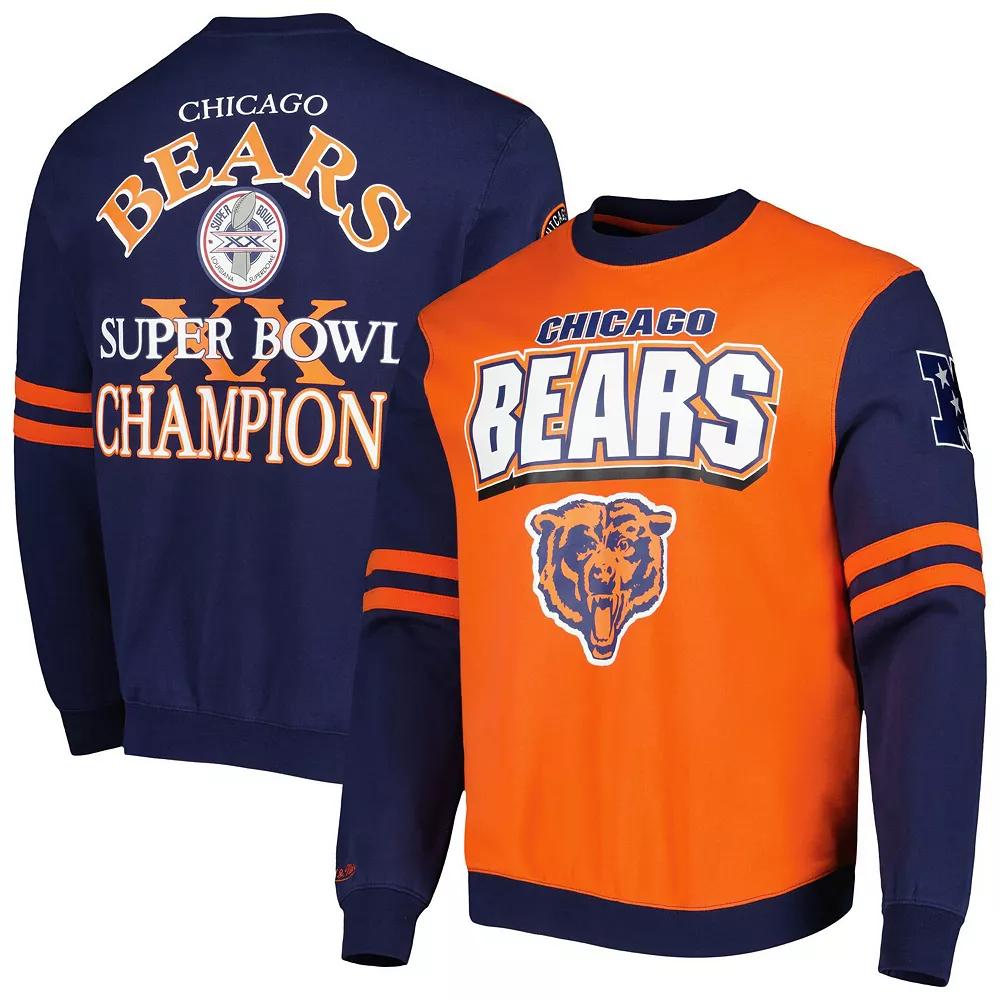 Men's Mitchell & Ness Orange Chicago Bears All Over 2.0 Pullover Sweatshirt,  Product Image