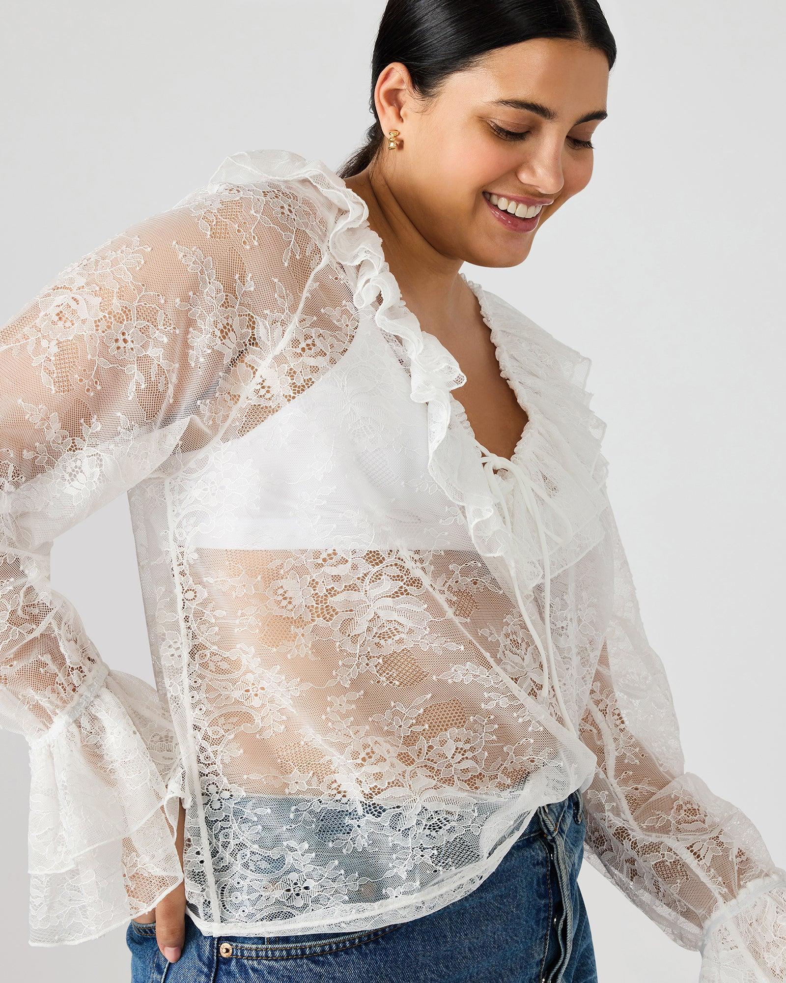 HAMPTON LACE BLOUSE WHITE Female Product Image