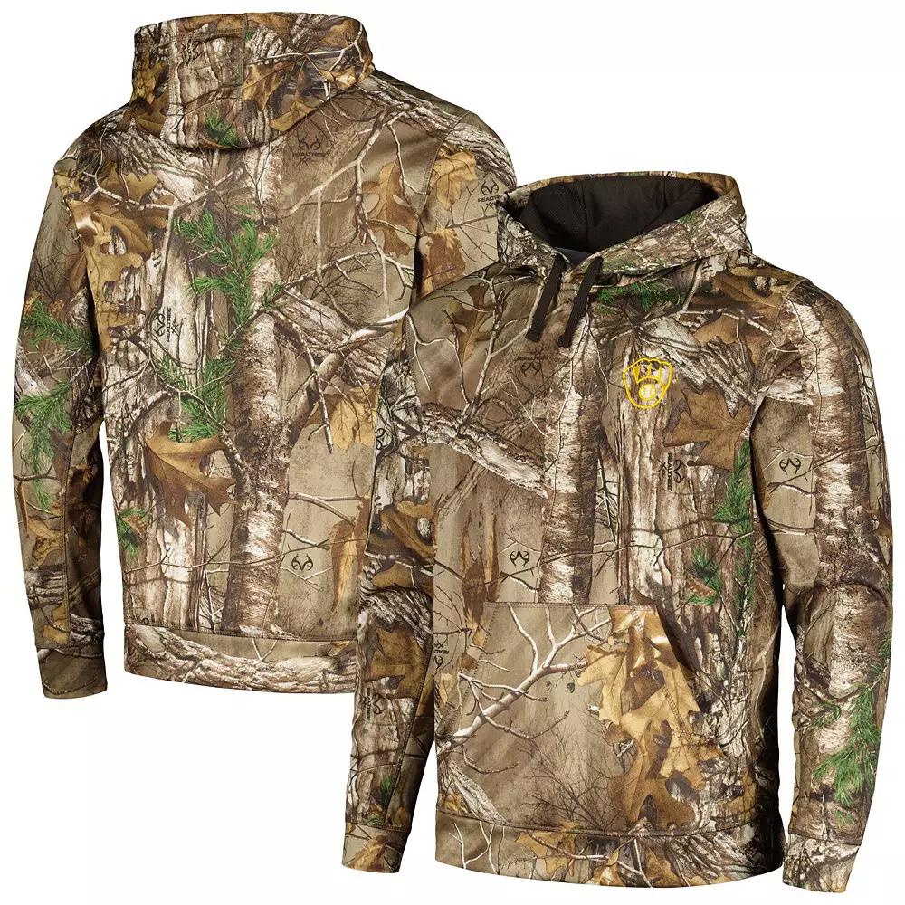 Men's Dunbrooke Camo Milwaukee Brewers Champion Realtree Pullover Hoodie, Size: Small, Green Product Image