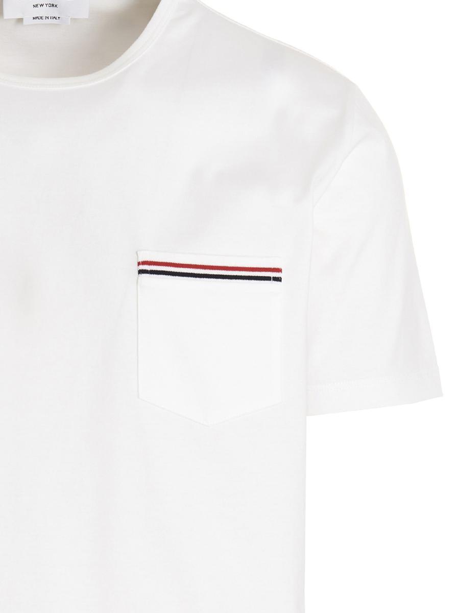 THOM BROWNE Oversized Pocket T-shirt Clothing In White Product Image
